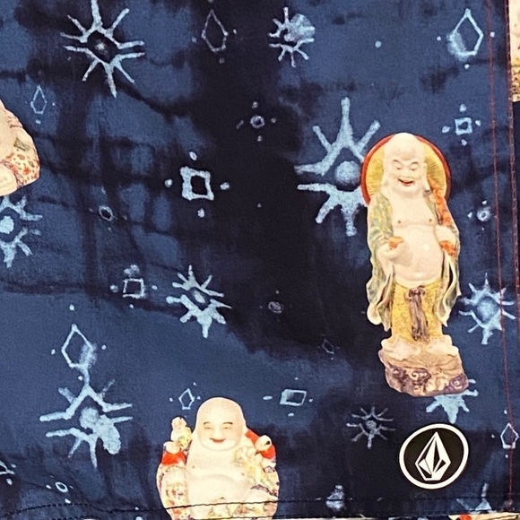 Volcom 34 Buddha Board Shorts Happy Peace Prosperity Enlightenment New Age Surf - Picture 5 of 12